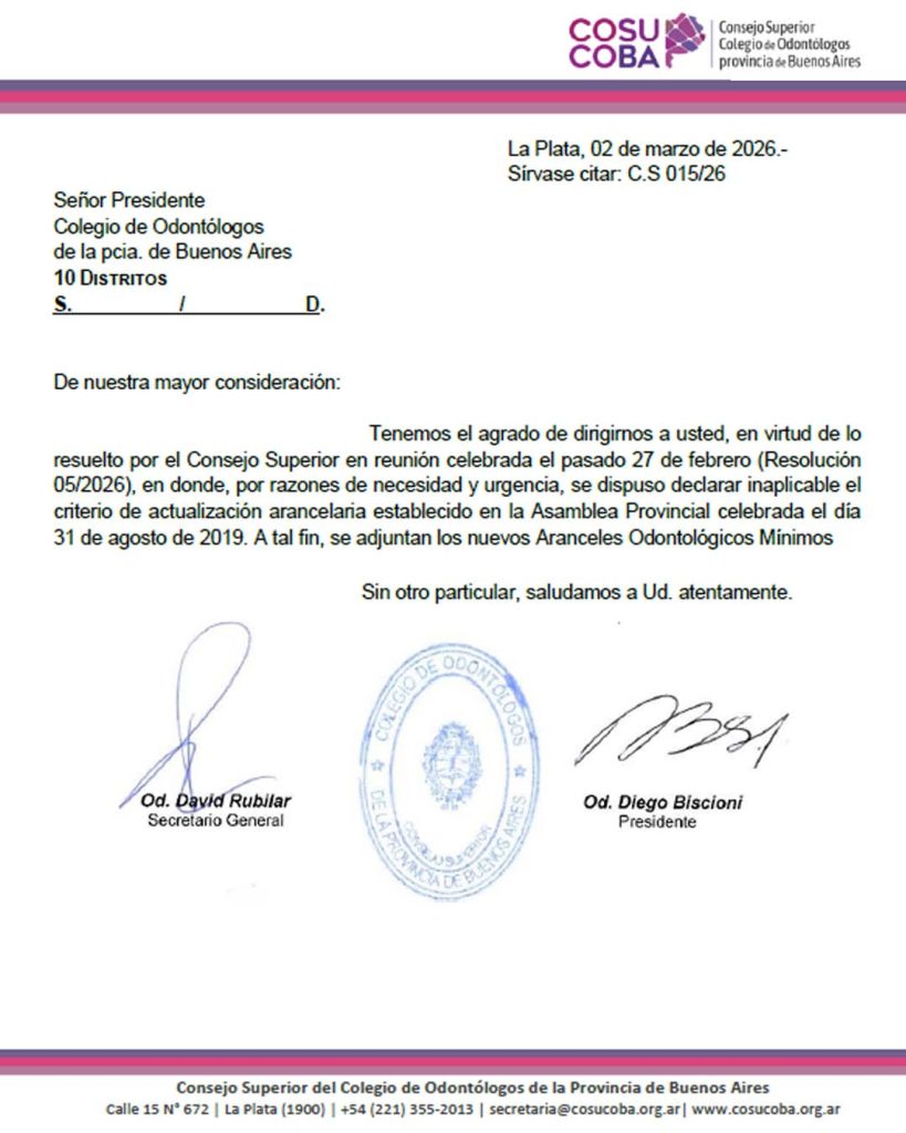 Comunicado del COSUCOBA